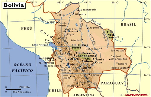 mapa de Bolivia